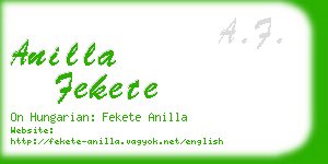 anilla fekete business card